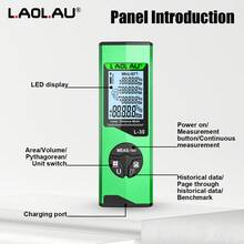 L.A.OL.A.U L.AOL.AU 新款家居裝飾雷射測距儀 30m / 50m 可選 Type-C 充電式 高精度多模式測量 50 組數據儲存 電子角度 (僅限 50m 型號) 迷你便攜式裝修測量工具 - 薄荷綠 - 查看 5
