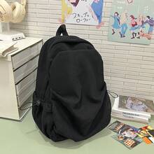 Bolso de mano moderno y versátil para mujer, estilo casual elegante con un toque de alta gama, bolso de hombro estiloso ideal para ir de compras, mochila casual plisada estilo coreano para mujer, nueva mochila de estudiante para el verano de 2026, de pana vintage. - Verde - Ver 8