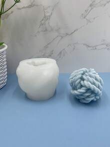 3D毛線球形狀矽膠模具，毛線球蠟燭模具，繩球蠟燭矽膠模具 - A-白色 - 查看 5