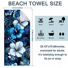1件熱帶植物插圖超細纖維沙灘巾 | 70*150cm 80*160cm 90*180cm | 100%聚酯纖維材質 | 防沙不黏沙 | 超強吸水快乾 | 可機洗 | 輕巧便攜易收納 | 輕盈保暖 | 適合游泳、沙灘、露營、旅行 | 可作為野餐墊使用 | 也可用於沙灘防曬與臨時身體遮蓋 - 彩色 - 查看 11