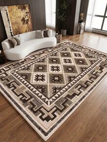 1pc Dark Rhombus Living Room Rug, Suitable For Kitchen, Dining Room, Bedroom, Room Holiday Decor, Indoor/Outdoor, Office, Lobby, Anti-Slip Doormat, Bathroom Rug, Hallway, Study Gaming Area Rug - Multicolor - View 8