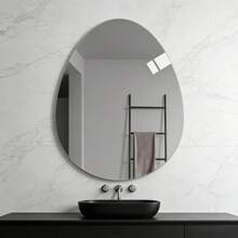 1 pieza Espejo de pared de acrílico transparente sin marco en forma de pera de alta definición para decoración de baño, adecuado para el hogar, habitación de niños, jardín de infancia, restaurante temático y baño - Plateado - Ver 5