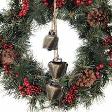 Decorative Metal Cowbells Wall Hanging - Rustic Farmhouse Door Chime Holiday, Wedding, Or Everyday Home Accent - 1PC - View 7