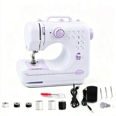 TAIMASI Sewing Machine Portable Mini Electric Sewing Machine For Beginners 12 Built-In Stitches 2 Speed With Foot Pedal,Light, Storage Drawer. Christmas Thanksgiving Holiday Handmade DIY Home Sewing Daily Craft Supplies