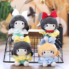 1 Pc Sanrio Cross Dressing Hello Kitty Children's Plush Toy Backpack Accessory Plush Pendant Keychain Souvenir Valentine's Day Gift - Multicolor - View 1