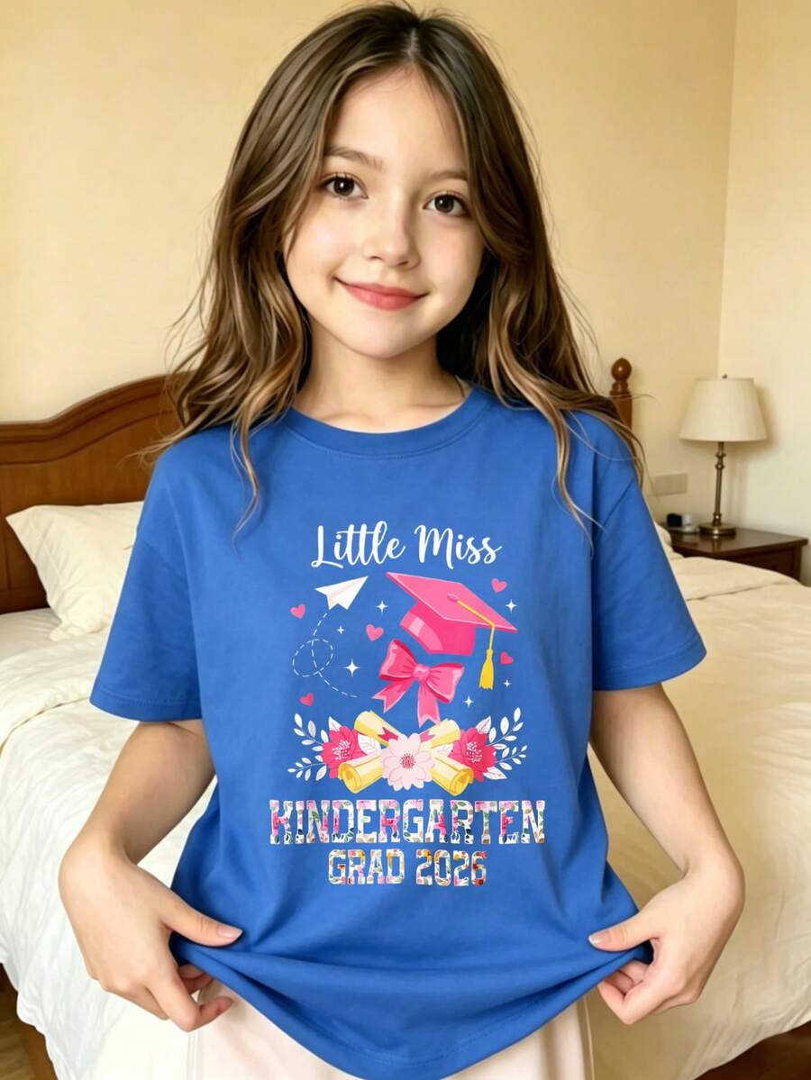 Pequeña Señorita Fiesta de Graduación Camiseta para niñas - Azul - View 1