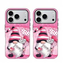 Phone - Cute Spring Pink Gnome Heart Design 2-In-1 Phone, Sturdy Dual-Layer, Durable And Shockproof, Compatible With 17, 16E, 16, 15, 14, 13, 12, 11, 8,, X, XS, XR, Plus, Pro,, SE2 - 混合顏色 1 - 查看 5