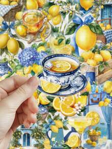 50pcs Lemon Theme Decorative Transparent Stickers For Laptop, Luggage, Planner DIY Decoration - A - View 8