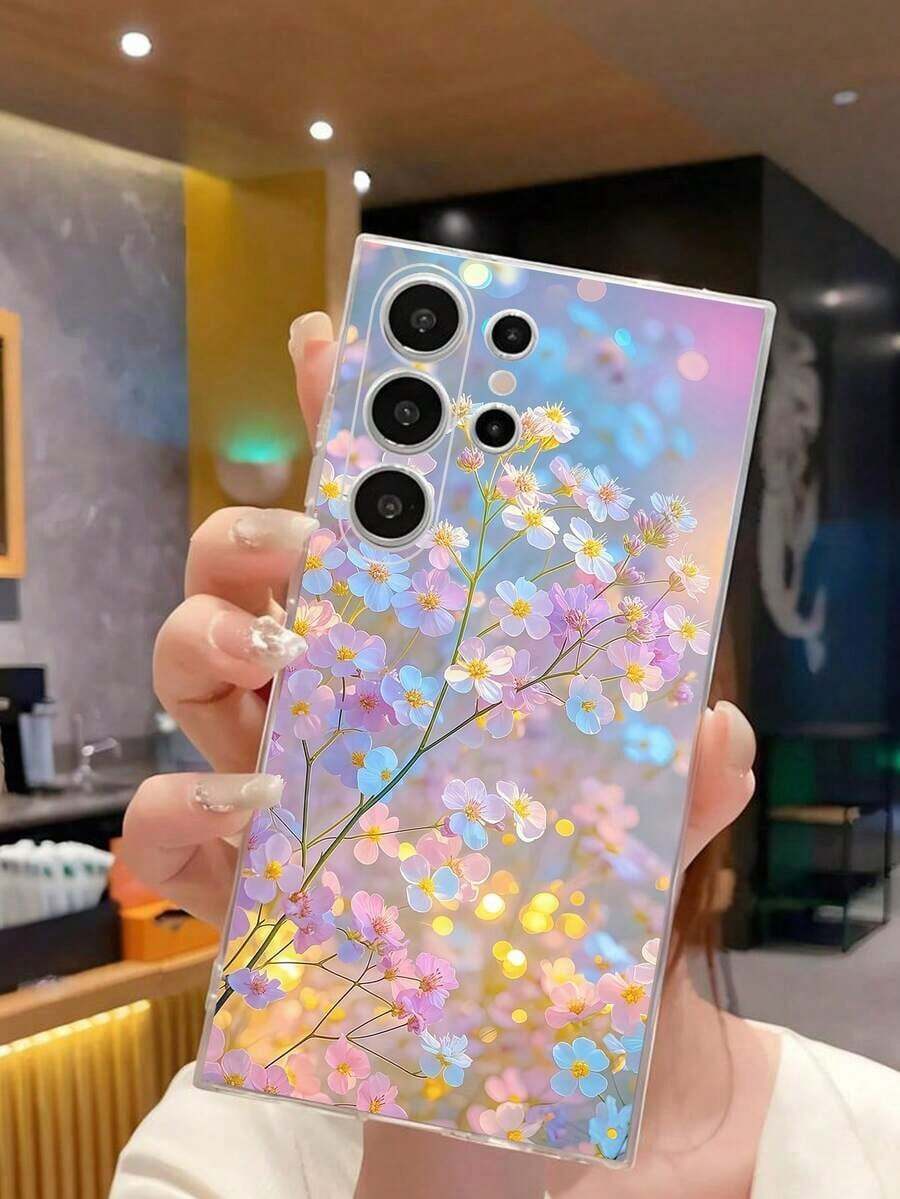 1 Piece Soft Phone Case With Fashionable Tulip Flower Design, Compatible With Huawei, Honor, Galaxy, 12T, 13T - 透明 9 - 查看 1