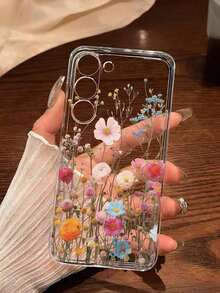 1 pieza Funda de teléfono suave y romántica con estampado floral de moda compatible con Huawei Honor, Galaxy A04e/12/A13/A14/A34/A50/A52/A53/A54/S21/S22/S23/S24/S25/S25Ultra/S25FE/S26/S26 PLUS/S26 ULTRA/S26 EDGE, 6A/7A/8A, 12T/13T/15T/15T Pro - transparente - Ver 8