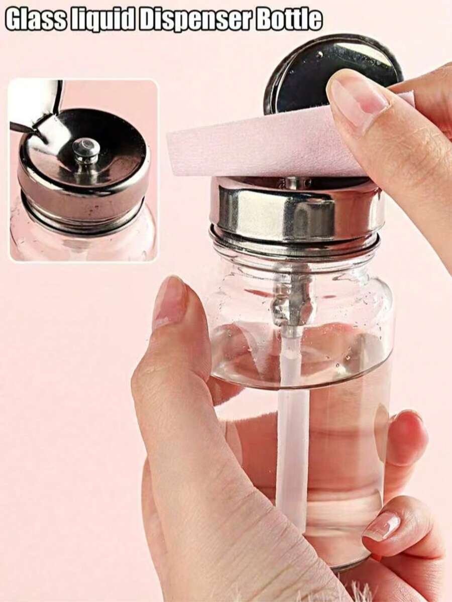 Chai đựng nước tẩy sơn móng tay dạng bơm 100ml trong suốt, chai hình trụ nắp bật, chai đựng nước tẩy sơn móng tay dạng bơm có thể nạp lại - Nhiều màu - Xem 1