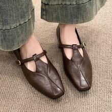 2026 Spring/Autumn New Square Toe Mary Jane Shoes, French Style Comfortable Soft Bottom Casual Shoes For Women - Brown - View 14