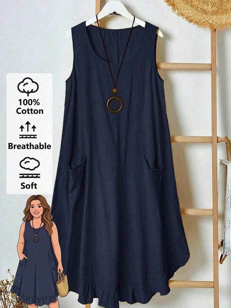 Women Midi Dresses - Navy Blue 2 - View 1