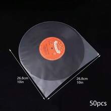 7/10/12 pulgadas Fundas interiores transparentes antiestáticas para discos de vinilo de 12 pulgadas, proporcionando protección para las colecciones de discos de vinilo LP. - 12 pulgadas, 50 unidades - Ver 8