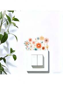 Bohemian Soft Wildflower Socket Switch Wall Sticker, Self-Adhesive Removable Decorative Sticker, High-Quality UV Printed, Suitable For Switch Socket, Living Room, Bedroom, Glass, Cabinet Door, Refrigerator Decoration - Bohemia - View 4