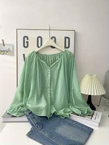 Women Blouses & Shirts - Green - View 8