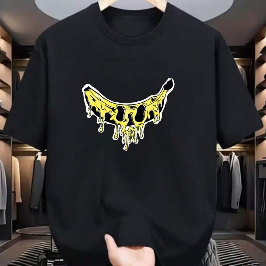 Printed T-Shirt For Men And Women - Black - View 1