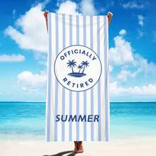 1pc Ultra Soft Coconut Tree Summer Pattern Beach Towel, Suitable For Beach, Pool Party, Vacation - Beach & Pool Accessories - Style1 - View 1