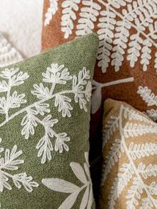 1 buah Sarung Bantal Hias Bordir Pakis Tropis Minimalis Modern Warna Hijau, Sarung Bantal Dekoratif Bordir Daun Musim Semi/Panas, Cocok untuk Dekorasi Dalam Ruangan, Sarung Bantal Sepanjang Musim, Isian Bantal Tidak Termasuk - Hijau - View 7