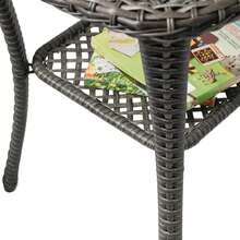 Outdoor Patio Coffee Tables, All Weather Resin Rattan Patio Glass Coffee Table, For Garden Backyard Lown Porch - Brown - View 9