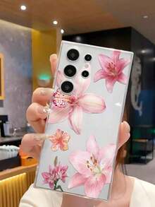 1 Piece Soft Phone Case With White Lily Flower And Butterfly, Compatible With Huawei Honor, , Galaxy A04e/12/A13/A14/A34/A50/A52/A53/A54/S21/S22/S23/S24/S25/S25Ultra, 6A/7A/8A, 12T/13T, International Version, Not Domestic Version, Spring Gift - 透明 5 - 查看 4