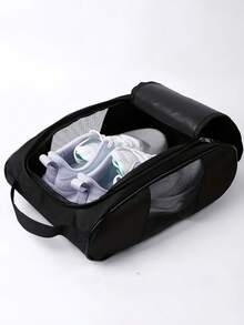 Bolsa de almacenamiento portátil para zapatos de golf con asa, bolsa de zapatos deportivos con bolsillo de malla lateral, gran capacidad, bolsa de zapatos de mano para hombres y mujeres para golf, fútbol, baloncesto, natación, fitness, camping, viajes, ideal para actividades al aire libre, accesorios de golf, accesorios de viaje - Multicolor - Ver 8