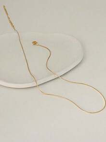 Nooxian Minimalist Chain Necklace - Yellow Gold 7 - View 3
