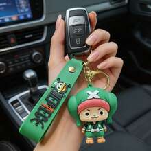 MINISO Chopper Green Keychain, Premium Soft PVC Cartoon Pendant, Y2K Style Backpack Charm, Cute Car Interior Decoration, Handbag Accessory, Travel Luggage Tag, Fun Collectible Gift For Teens, Durable Soft PVC Material - Style 1 - View 5