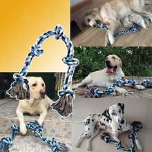 超厚狗繩玩具，適合大型犬與重啃咬犬，強效潔牙玩具，適用於拔河與重啃咬，適合所有犬種大小（含幼犬與成犬），結構堅固且強化設計，完美適合好動的狗 - 彩色 - 查看 4