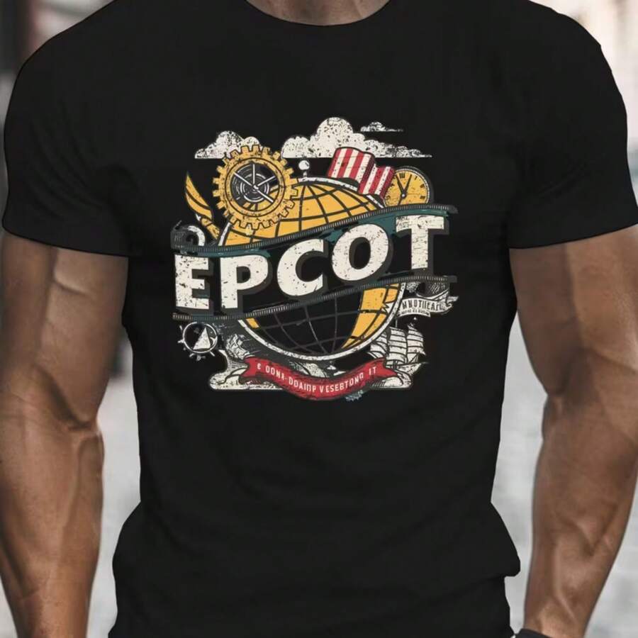 Printed T-Shirt For Men And Women - 黑色 - View 1
