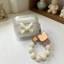 Ốp bảo vệ tai nghe không dây Apple với thiết kế nơ trắng, chống trầy xước và chống rơi vỡ. - Nhiều màu - Xem 18