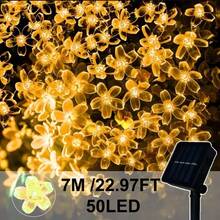 1pc 5m/7m/12m/20m/50m/100m LED Solar Powered Flower Fairy String Lights, 8 Modes, Waterproof, For Outdoor Party, Garden, Patio Decor - Solar-powered Cherry Blossom String Lights - View 10