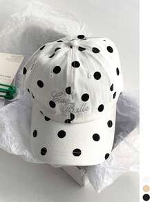 1pc Women's Soft Top Niche White Baseball Cap, Vintage Embroidered Couple Hat, Face-Slimming Patchwork Embroidery, Fashion Street Style Baseball Cap, American Letter Embroidery, Curved Brim Sun Hat - Multicolor - View 13