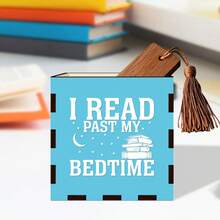 Wooden Bookmark Box - Open-Style Storage Box With Book Page Theme, Suitable Gift For Night Owl Readers & Book Lovers, Home/Office Desktop Decor, Present For Bibliophiles - Multicolor - View 5