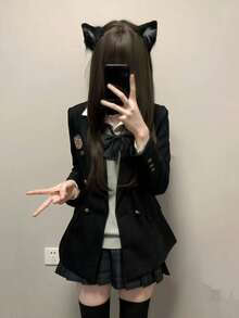 Cosplay Clothing - Black Fitted Suit / Follow and Collect to Receive a Badge - View 10