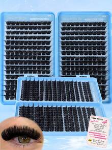 320/384/448pcs D Curl Large Capacity Individual Eyelashes,Gift For Mom,Cluster Eyelash Extensions,Soft And Natural Look,Long Lasting False Eyelashes,Lightweight Reusable Wispy Eyelashes Set Suit For Daily,Wedding,Night Party, Bridal,Cosplay Makeup. - D - View 10