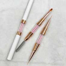 Set de 4 en 1 de brochas para uñas para delinear y difuminar en un solo paso - Blanco - Ver 3