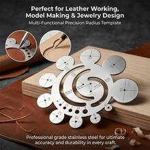 1PC Stainless Steel Radius Gauge, 11-In-1 Multi-Functional Circular Template Ruler, Center Arc Finding Tool, 8-24mm Woodworking, Leather Processing, Model Making, Jewelry Making, Tattoo Round Corner Ruler,Woodworking Tools,Flooring,Art Supplies - A - View 1