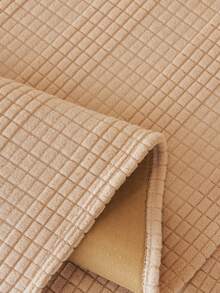 1pc Geometric Textured Solid Color Velvet Quilted Sofa Cushion, Minimalist Style, Non-Slip Back, Pet-Friendly, Soft Multi-Functional Anti-Dirt Anti-Dust, Holiday Decor Sofa Cover, Suitable For Backrest, Armrest, All Seasons - Apricot - View 3