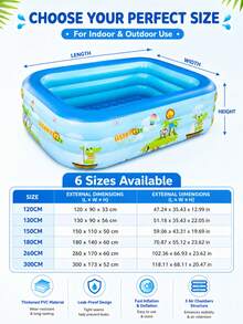 Inflatable Swimming Pool, S Size And Adult Inflatable Swimming Pool, Thickened Large Family Swimming Pool Suitable For Toddlers And Adults Outdoor Garden Backyard Summer Water Party - Multicolor - View 8