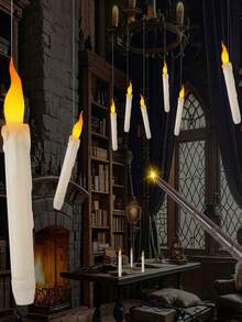 12pcs/20pcs Floating LED Candles With Remote Control - Indoor Home Room Classroom Bedroom Birthday Party Wizard Christmas Decor, Includes Fishing Line, Halloween Decor (2AA Batteries Not Included) - Warm Color - View 4