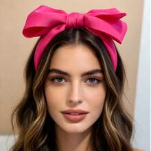 1pc Big Bow Headband For Women, Suitable For Party And Daily Use - Hot Pink - View 4