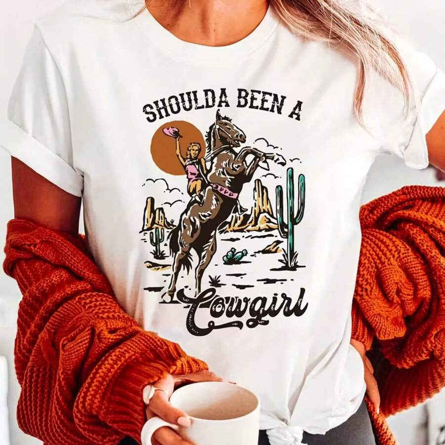 Printed T-Shirt For Men And Women - 白色 - 查看 1