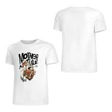 Playera Deportivo Camiseta Algodón Diseño Abstracto Suelta - Blanco - Ver 2