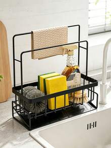 Sponge Draining Rack, Kitchen Sink Organizer, Sponge Draining Basket, Bathroom Storage Rack, Kitchen Faucet Sponge Holder, Sink Organizer, Detachable Hanging Faucet Draining Rack, For Sponge, Brush, Towel, Cleaning Tools, Bathroom And Kitchen - Multicolor - View 3