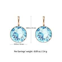 arete de solitario para mujer, adornados con cristales austriacos, caída de palanca, perfectos para cualquier ocasión, regalo ideal para mujeres - Chapado en oro aguamarina, 10 mm - Ver 8