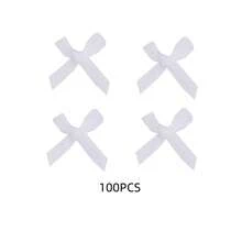 100 piezas Decoraciones de moño de cinta mini de 1.38*1.38 pulgadas, adecuadas para manualidades DIY y fiestas, cumpleaños, Navidad, compromiso, boda, Día de San Valentín, etc., 8 colores disponibles - Arco - Ver 10