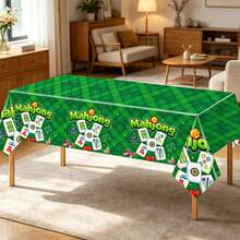1/3PCS Mahjong Disposable Plastic Tablecloth 54" X 108" Green Class Of Mahjong Party Table Cloths Disposable For Mahjongs Birthdays Party Supplies Decorations Tables Graduation Party Indoor Or Outdoor - Mahjong Tablecloth - View 6