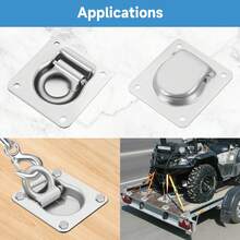8 Pack Heavy Duty 800KG Stainless Steel Recessed D Ring Tie Down Anchors Flush Mount Cargo Securing Rings Durable Fixing Points For Truck Trailer RV Boat Cargo Loading Transportation - A - View 7