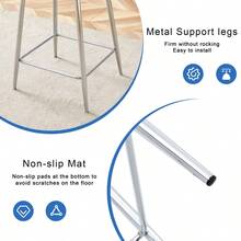 Transparent bar stool set, 4 pack, acrylic seat shell with metal frame in silver/ gold/ black, modern design chairs for kitchen, bar or dining room chairs only, without table - Silber + Kunststoff1 - Übersicht 10